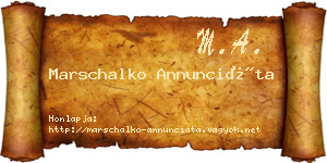 Marschalko Annunciáta névjegykártya
